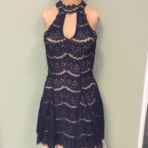 Francescas blue and nude dress in size xs